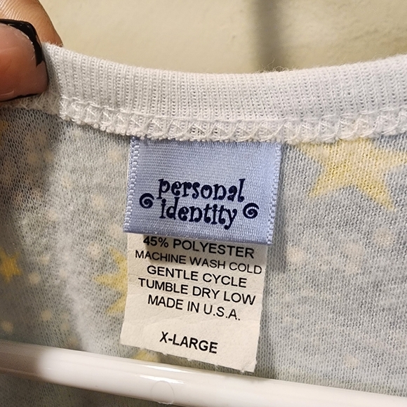 Personal Identity SKY blue and yellow stars 2 pieces pajama set size XLarge NWT - Picture 3 of 11